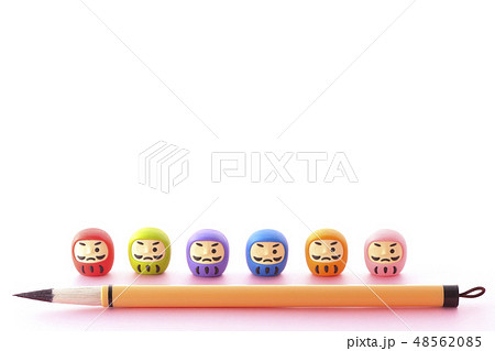 ダルマと筆 48562085