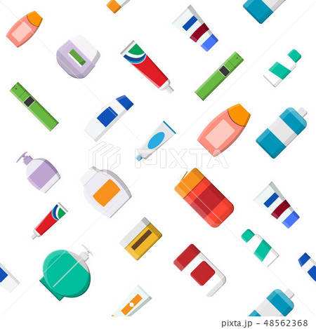 Seamless pattern of various cosmetic bottles Seamless pattern of various cosmetic bottles 48562368