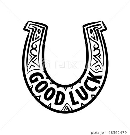 Painted horseshoe mascot. Vector illustration on white background 48562479