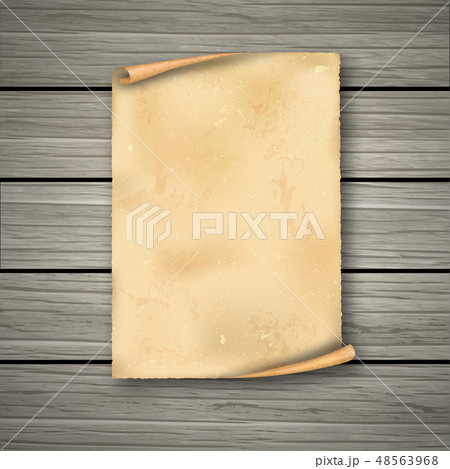 Realistic old roll on wooden boards 48563968