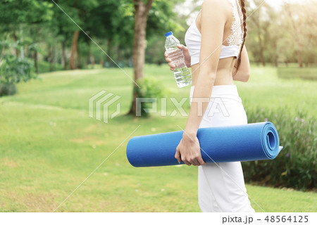 Sport and healthy people in garden concept. Sport and healthy people in garden concept. 48564125