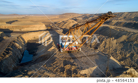 Coal mining in open pit 48564153