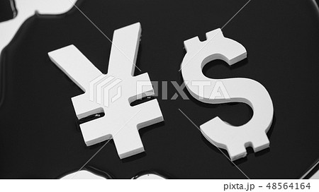 Exchange rating. Currency sign Yen, Dollar in oil 48564164