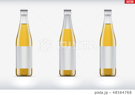 Transparent glass bottle set mockup 48564768