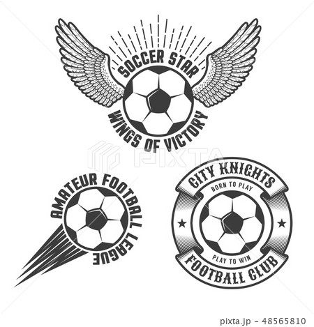Football emblems, logos templates with a classic ball for soccer Football emblems, logos templates with a classic ball for soccer 48565810