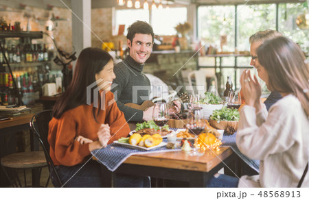 Dinner with friends. 48568913