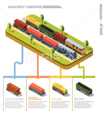 Train Railway Isometric Chart 48569386