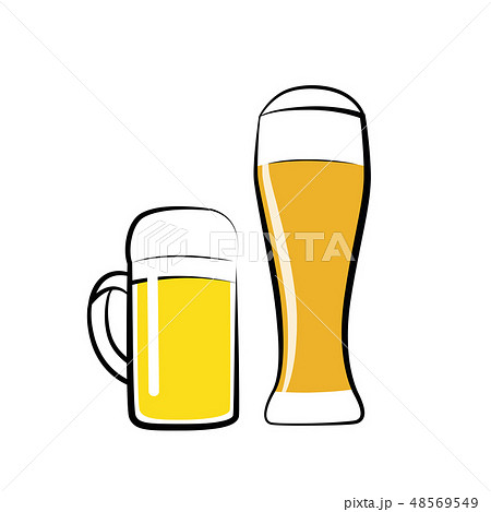 a glass of pils and wheat beer isolated on a white background 48569549