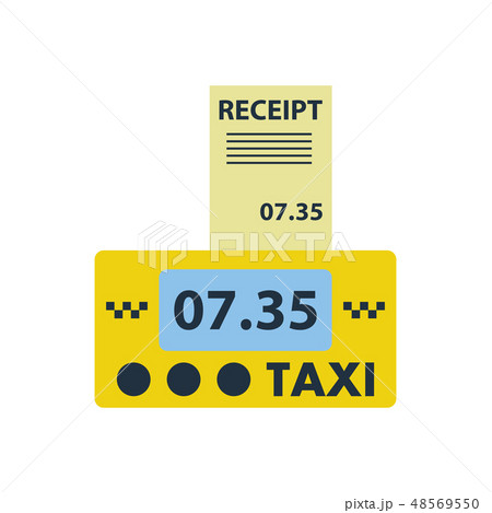 Taxi meter with receipt icon Taxi meter with receipt icon 48569550