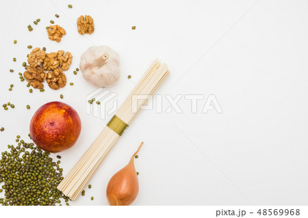 Healthy food composition with egg noodles Healthy food composition with egg noodles 48569968