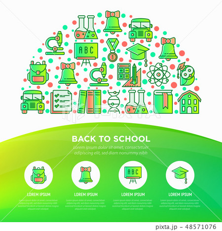 Back to school concept in half circle 48571076