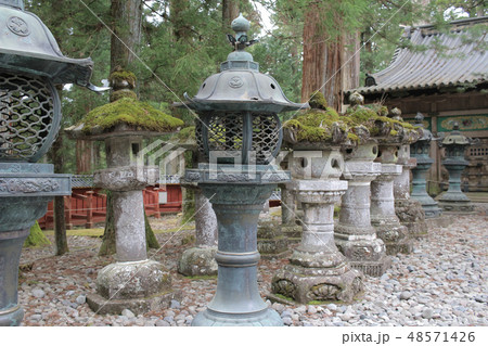 Ancient bronze lantern outside Nikko  48571426