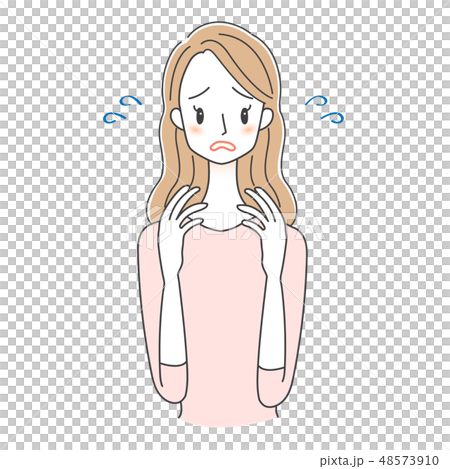 女性 イラスト 表情 焦る 女性 イラスト 表情 焦る 48573910