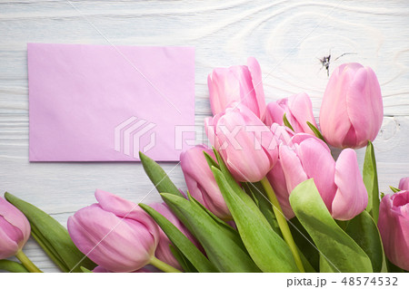 tulips and post card. March 8th, 48574532