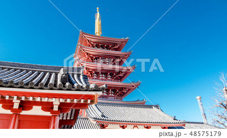 Gojunoto five story pagoda at Senso-ji temple Gojunoto five story pagoda at Senso-ji temple 48575179