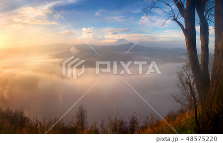 Bromo volcano at sunrise, mountains landscape Bromo volcano at sunrise, mountains landscape 48575220