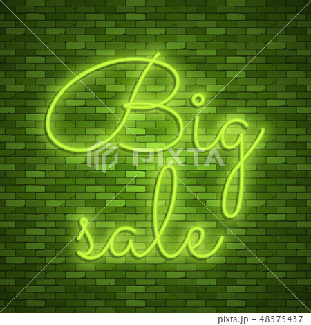 Neon light lettering, Stock vector. Color design 48575437
