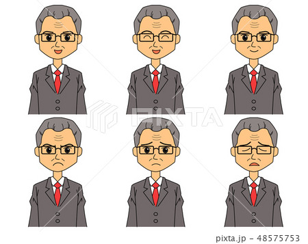 シニアビジネスマン 表情いろいろ 48575753