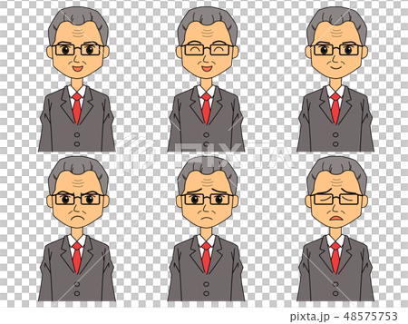 シニアビジネスマン 表情いろいろ 48575753