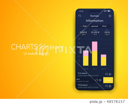 Mobile phone application for analytics. stock vector 48576157