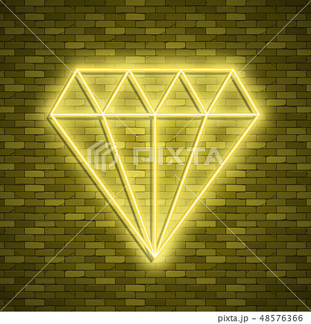 diamond icon in neon style. Vector illustraton 48576366