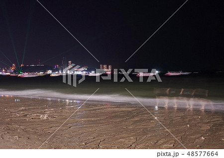 Night View from Pattaya Beach, Thailand（パタヤビーチの夜景） 48577664