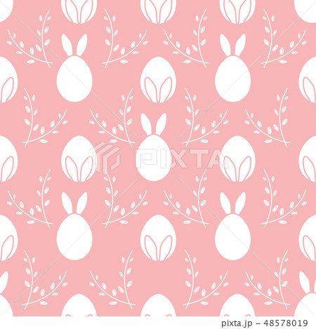 Seamless pattern. Easter Bunny ears, eggs, willow. Seamless pattern. Easter Bunny ears, eggs, willow. 48578019