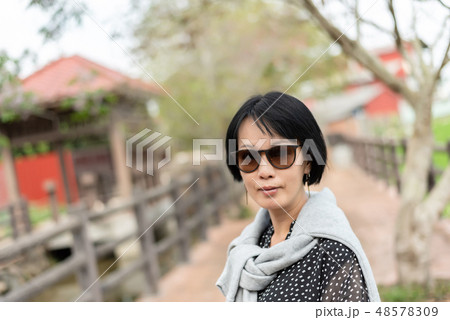 portrait of mature Asian woman portrait of mature Asian woman 48578309