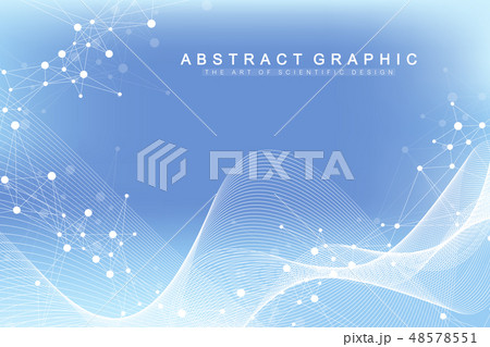 Big Genomic Data Visualization. DNA helix, DNA strand, DNA Test. Molecule or atom, neurons. Abstract 48578551