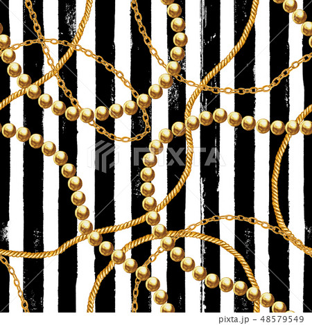 Golden chain glamour seamless pattern illustration Golden chain glamour seamless pattern illustration 48579549