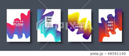 Abstract trendy geometric background with liquid gradient. Colorful blue, red, yellow and green Abstract trendy geometric background with liquid gradient. Colorful blue, red, yellow and green 48581140