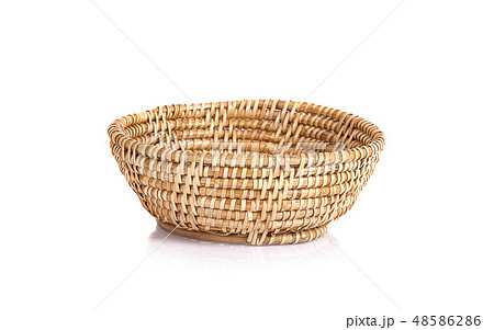 Basket wicker on isolated white background. Basket wicker on isolated white background. 48586286