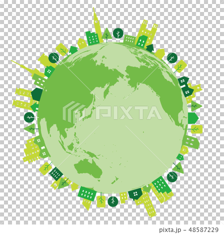エコ 街 私たちの地球 グリーンのイラスト素材