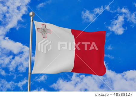 はためくマルタの国旗 はためくマルタの国旗 48588127