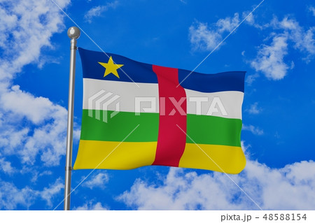 はためく中央アフリカの国旗 はためく中央アフリカの国旗 48588154