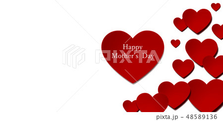 母の日 赤 ハート 背景のイラスト素材