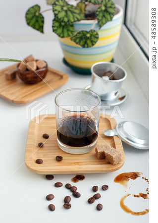 Alternative coffee brewing method set. Stylish  48589308