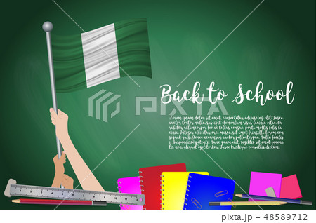 Vector flag of on Black chalkb, Back to school. 48589712