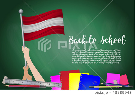 Vector flag of on Black chalkb, Back to school. 48589943