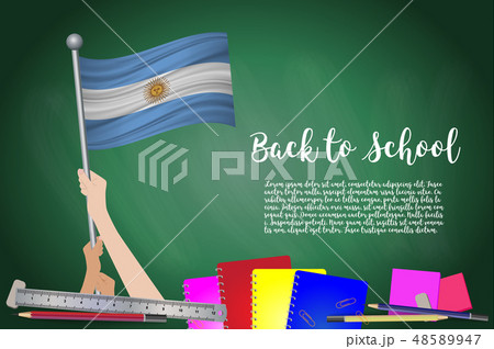Vector flag of on Black chalkb, Back to school. 48589947