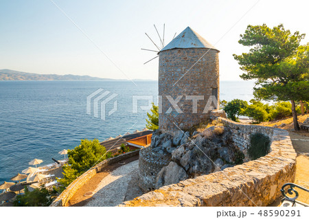 Traditional Greek Mill on Hydra island, Greece. Traditional Greek Mill on Hydra island, Greece. 48590291