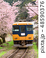 Train with cherry blossom in japan 48590376