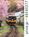 Train with cherry blossom in japan 48590377
