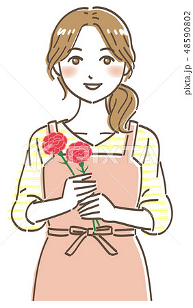 母の日 カーネーション お母さんの笑顔 母の日 カーネーション お母さんの笑顔 48590802