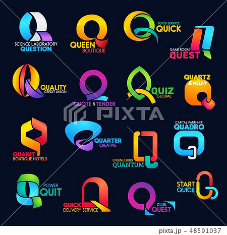Q letter corporate identity business font icons Q letter corporate identity business font icons 48591037