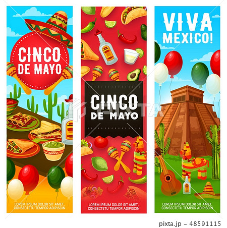 Mexican fiesta symbols, Cinco de Mayo holiday 48591115