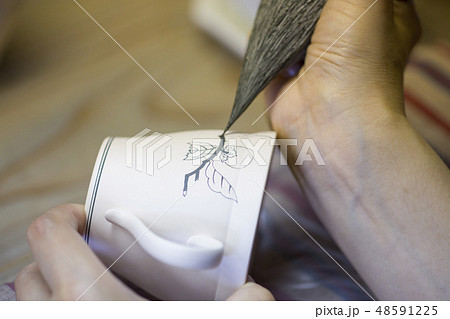 焼き物の下絵 48591225