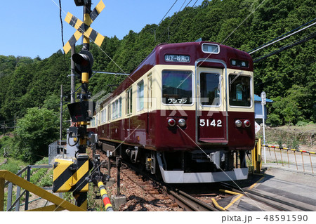 能勢電鉄　妙見口駅の5100系電車 48591590