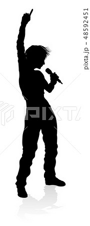 Singer Pop Hiphop or Rock Star Silhouette Woman 48592451