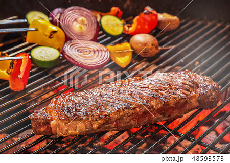 アウトドアでバーベキュー Barbecue party outdoors 48593573